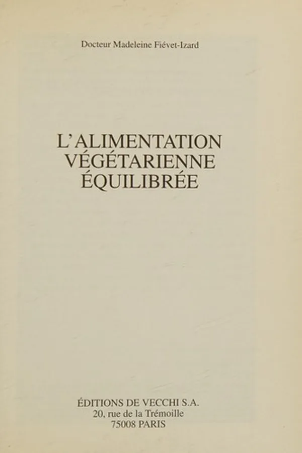 Capa de L'alimentation végétarienne équilibrée