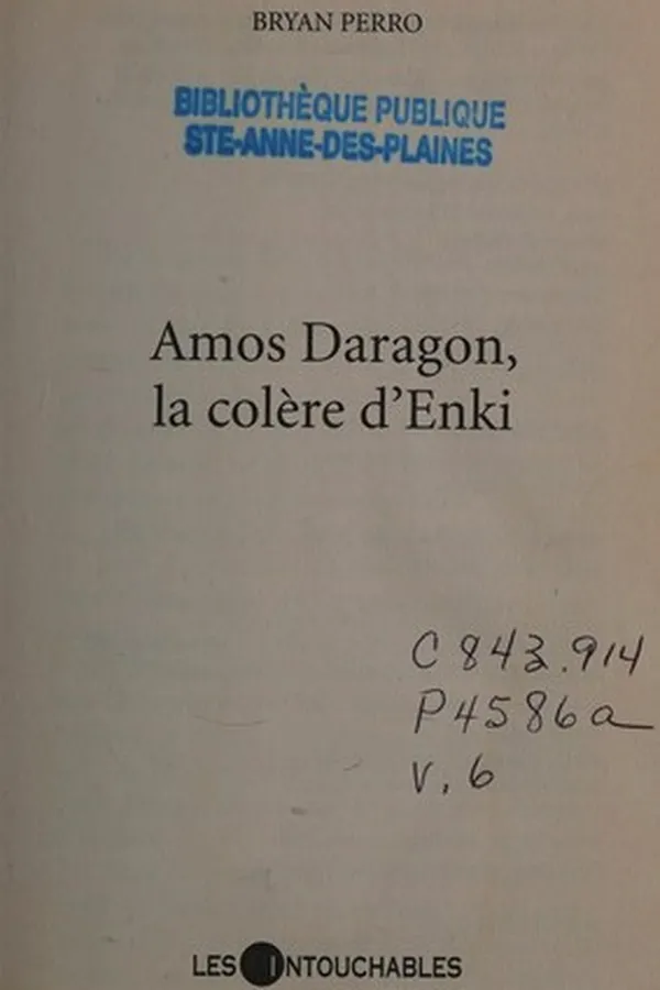 Capa de Amos Daragon, la colère d'Enki