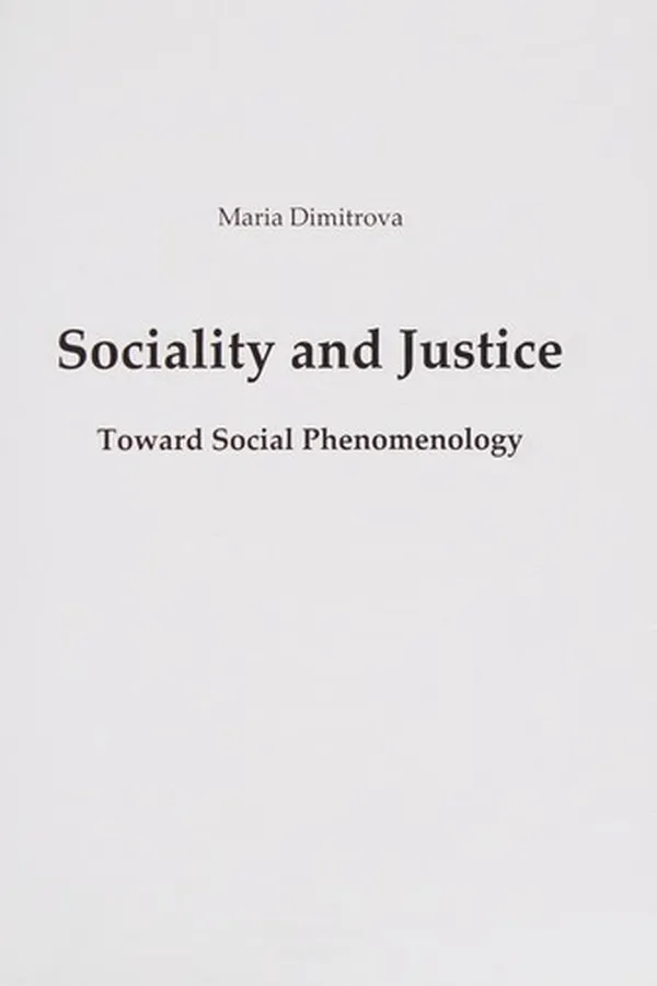 Capa de Sociality and Justice