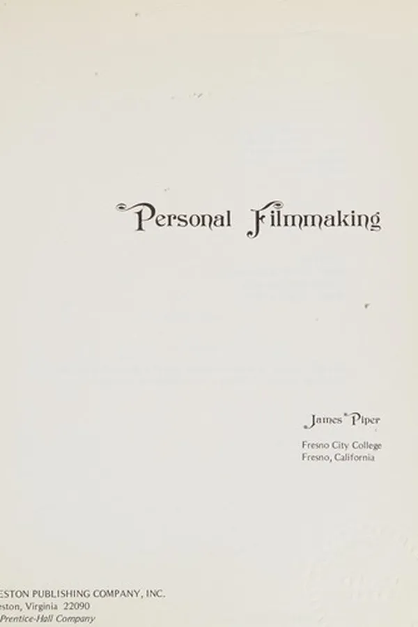 Capa de Personal filmmaking