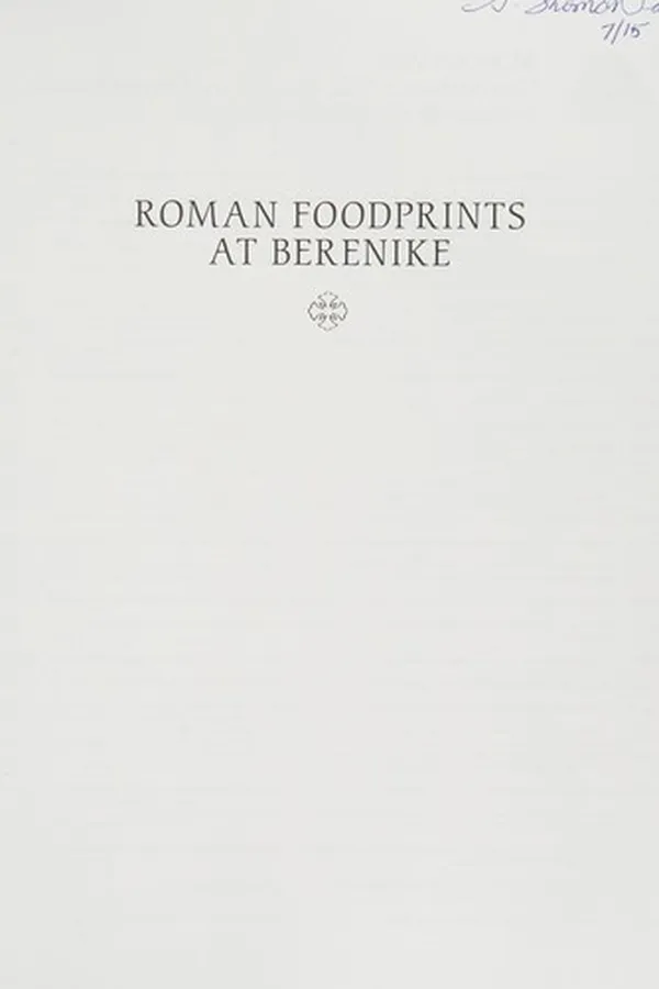 Capa de Roman foodprints at Berenike