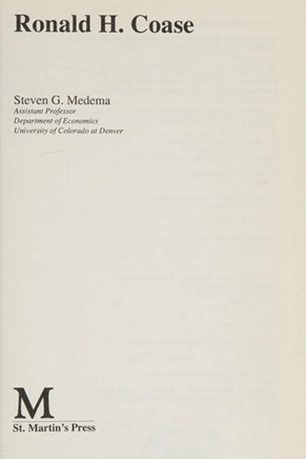 Cover of Ronald H. Coase