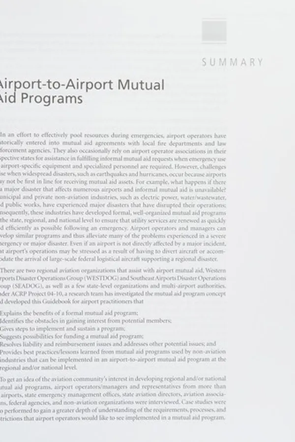 Capa de Airport-to-airport mutual aid programs