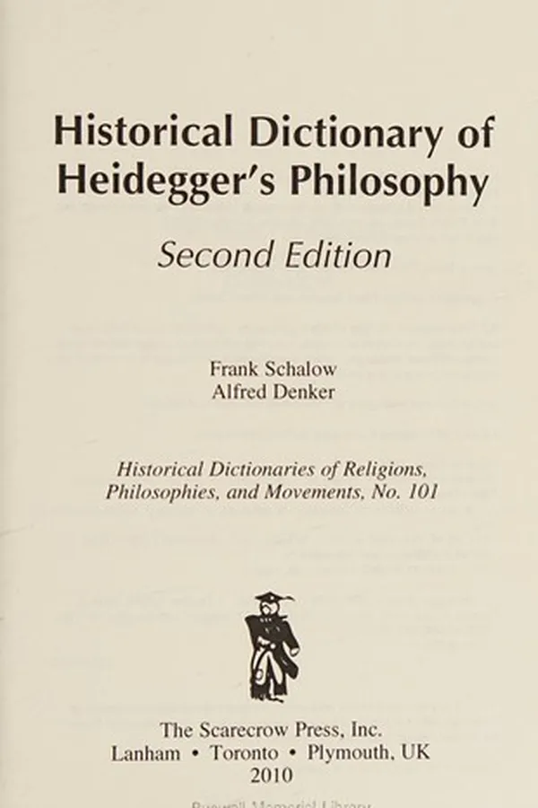 Capa de Historical dictionary of Heidegger's philosophy
