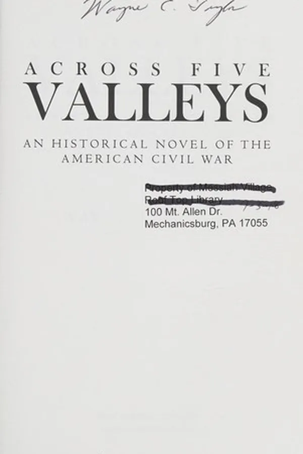 Capa de Across five valleys