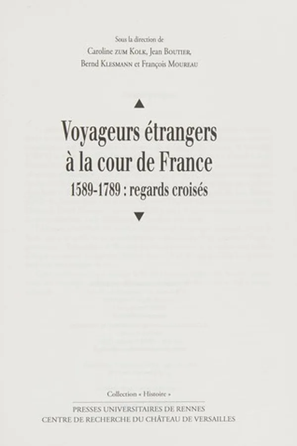 Capa de Voyageurs étrangers à la cour de France