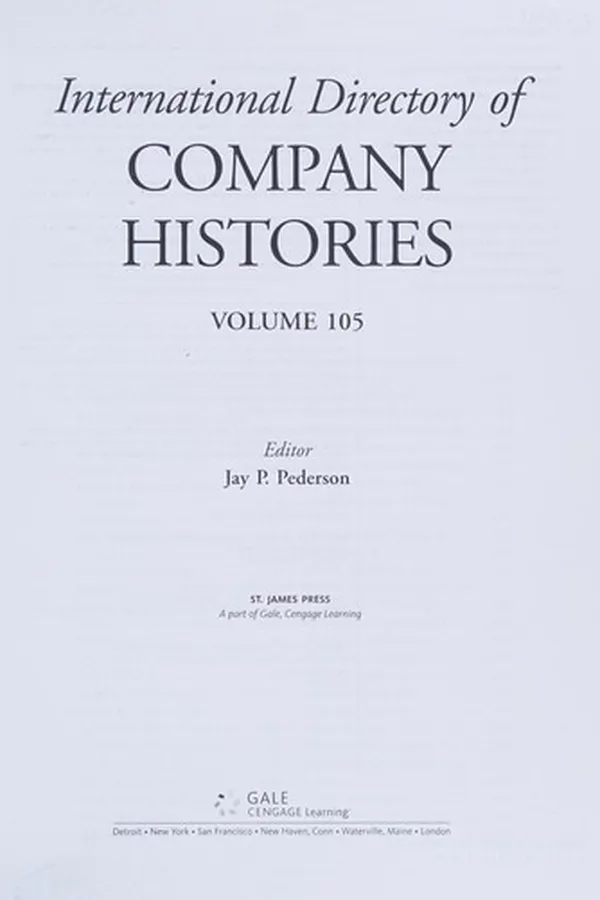 Capa de International directory of company histories. Vol. 105