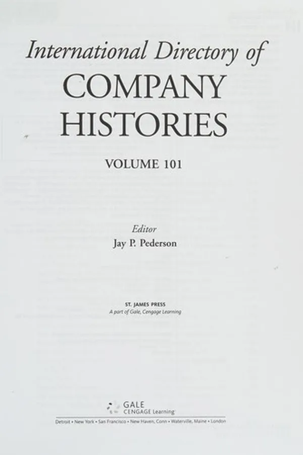 Capa de International directory of company histories. Vol. 101