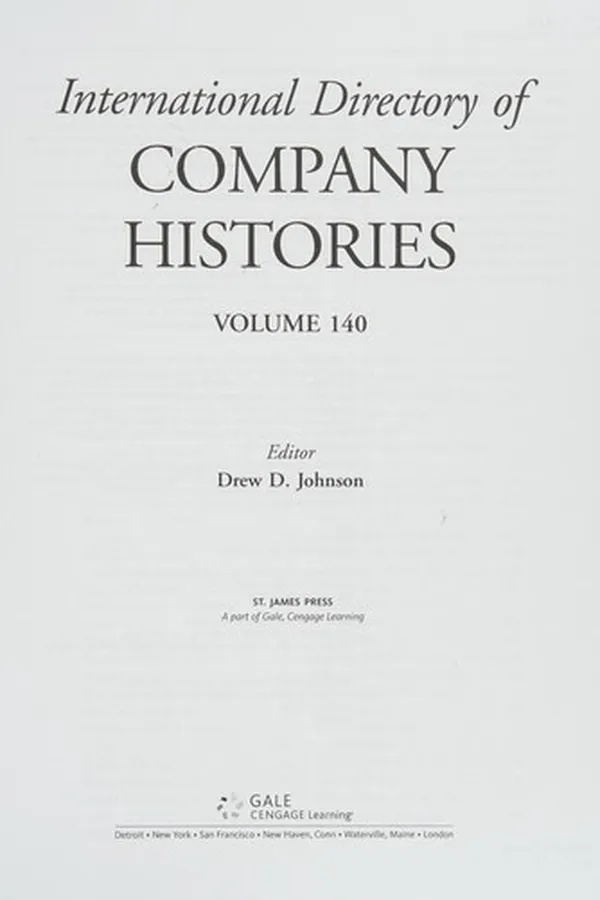 Capa de International directory of company histories. Vol. 140