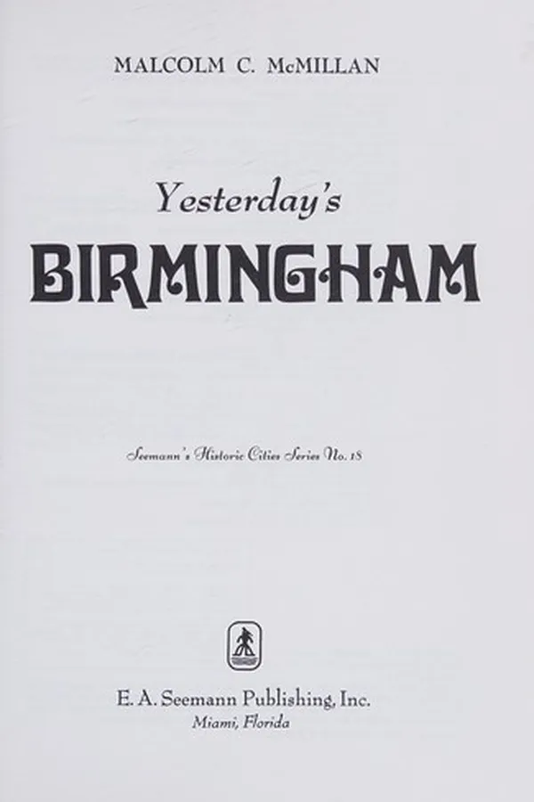 Cover of Yesterday's Birmingham