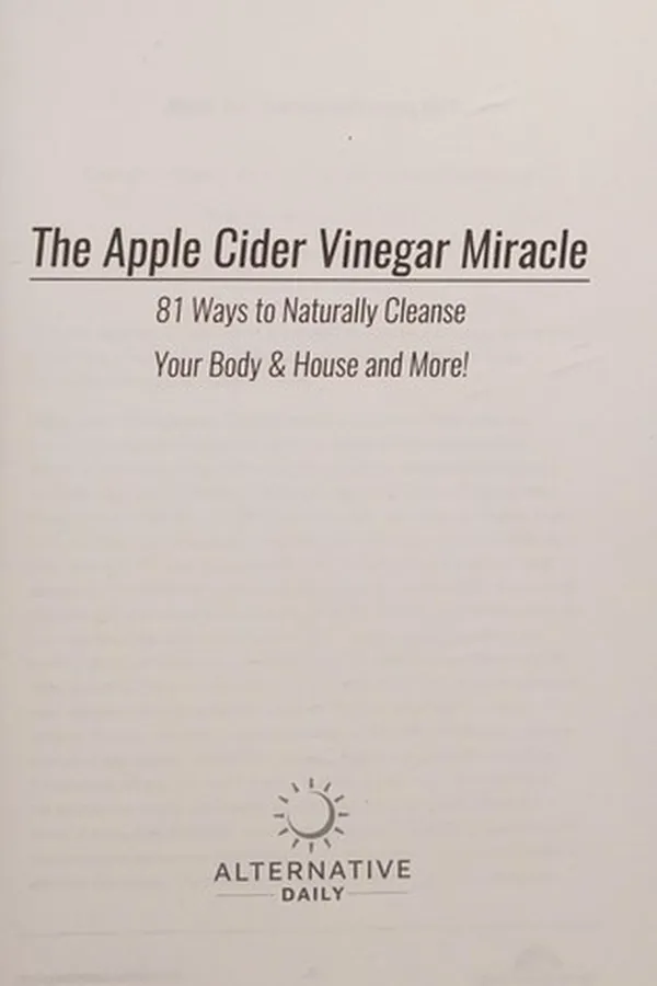 Capa de The apple cider vinegar miracle