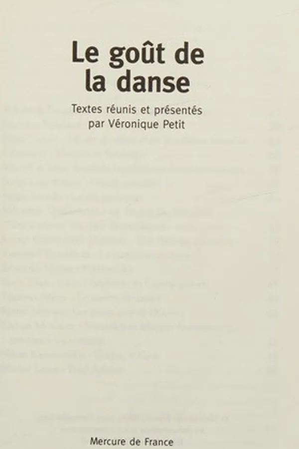 Capa de Le goût de la danse