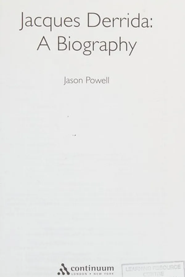 Capa de JACQUES DERRIDA: A BIOGRAPHY