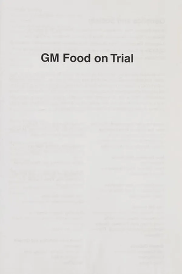 Cover of GM food on trial