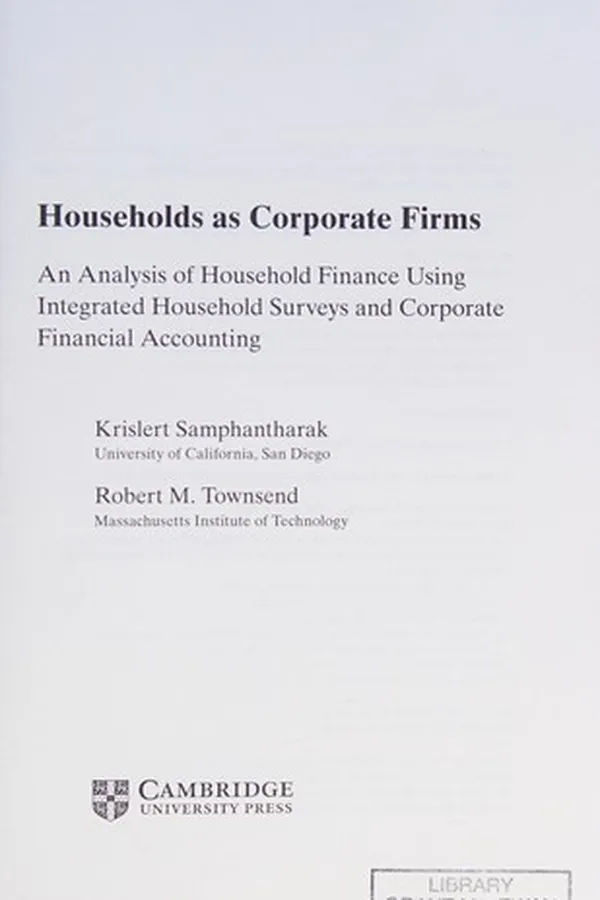 Capa de Households as corporate firms