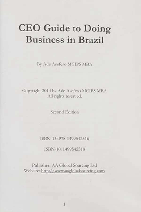 Capa de CEO guide to doing business in Brazil