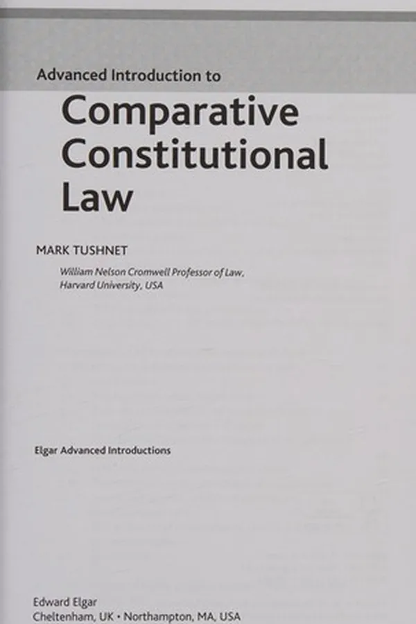 Cover of Advanced introduction to comparative constitutional law