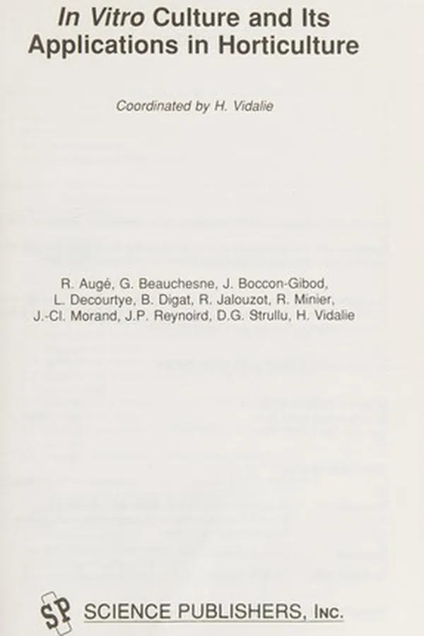 Capa de In vitro culture and its applications in horticulture