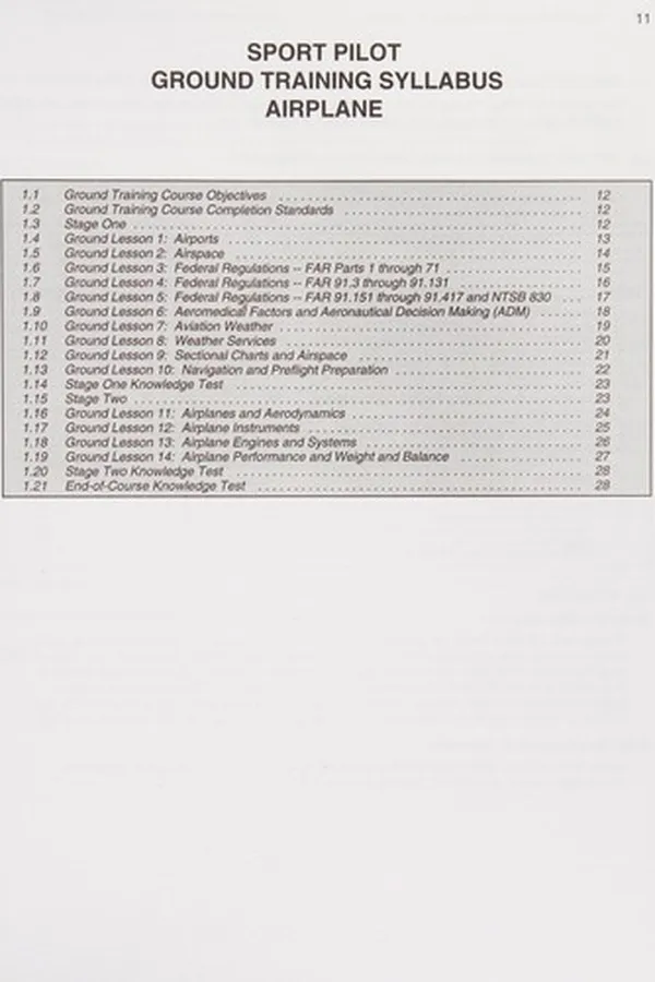 Capa de Sport pilot syllabus