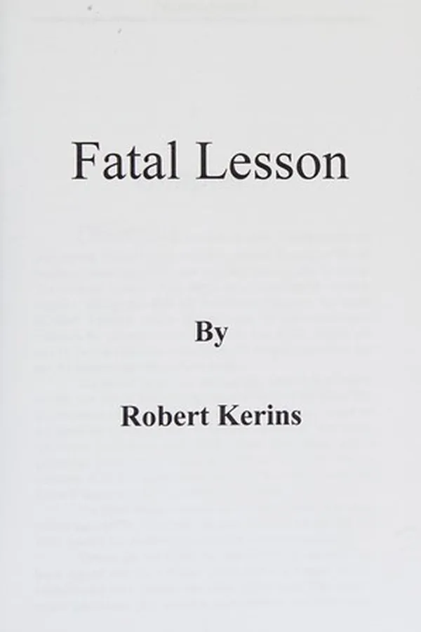 Cover of Fatal Lesson