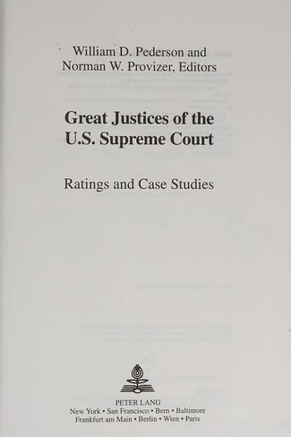 Capa de Great Justices of the U.S. Supreme Court