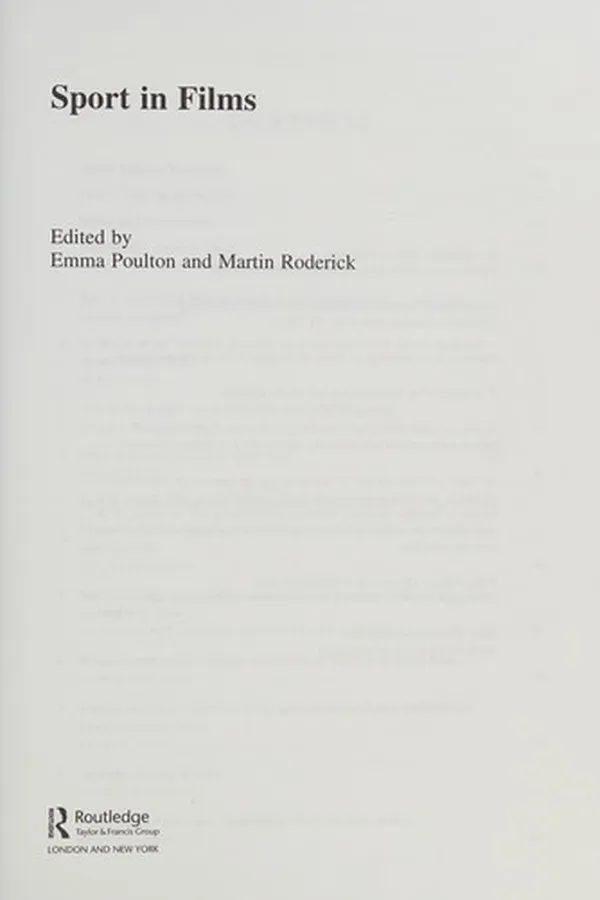 Capa de Sport in Films (Sport in the Global Society)