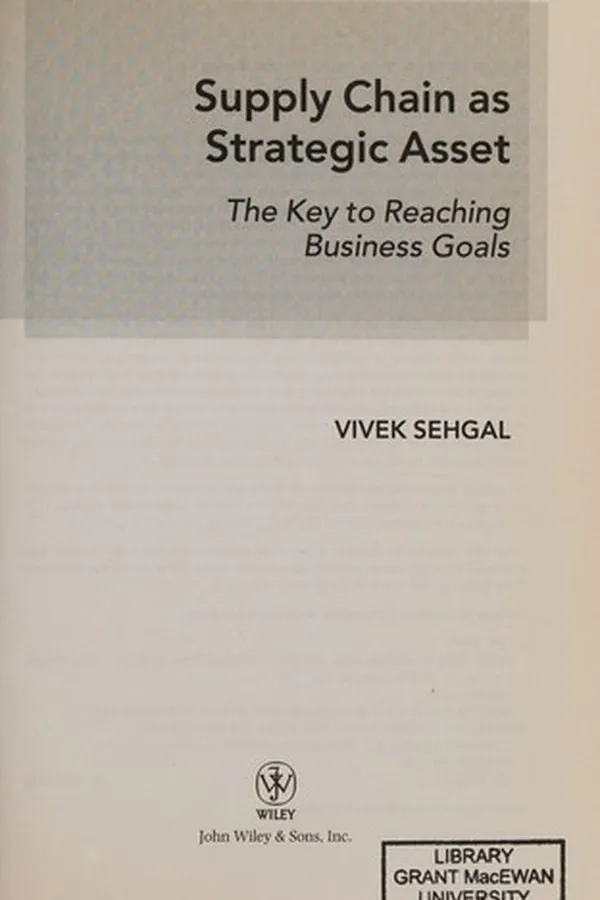 Cover of Supply chain as strategic asset