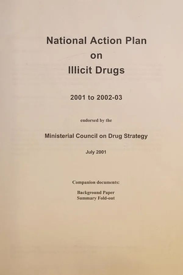 Capa de National action plan on illicit drugs, 2001 to 2002-03