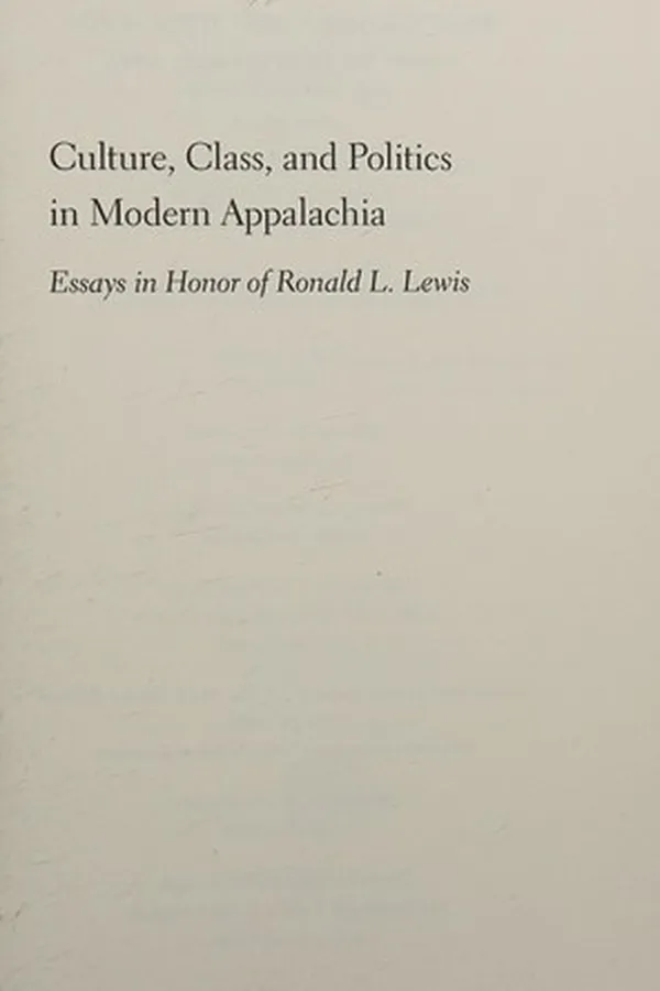 Capa de Culture, class, and politics in modern Appalachia