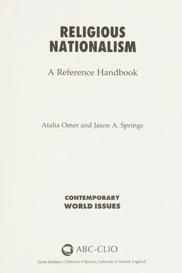Capa de Religious nationalism
