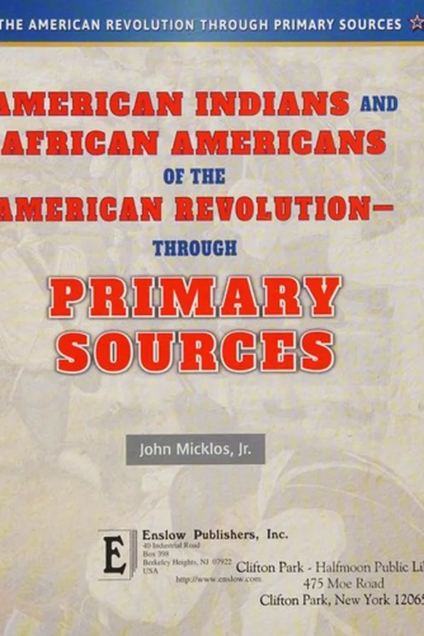 Capa de American Indians and African Americans of the American Revolution--through primary sources