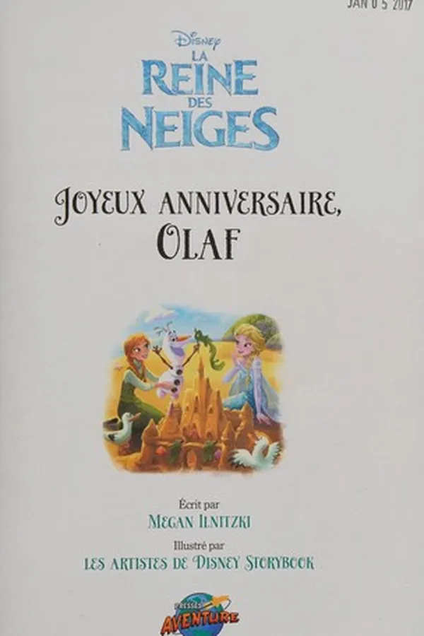 Capa de Joyeux anniversaire, Olaf