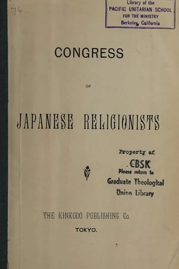 Capa de Congress of Japanese religionists