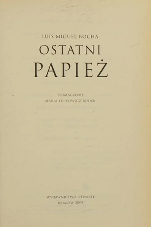 Capa de Ostatni papież