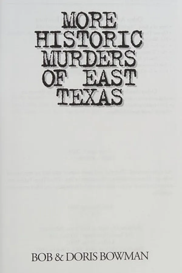 Capa de More historic murders of East Texas