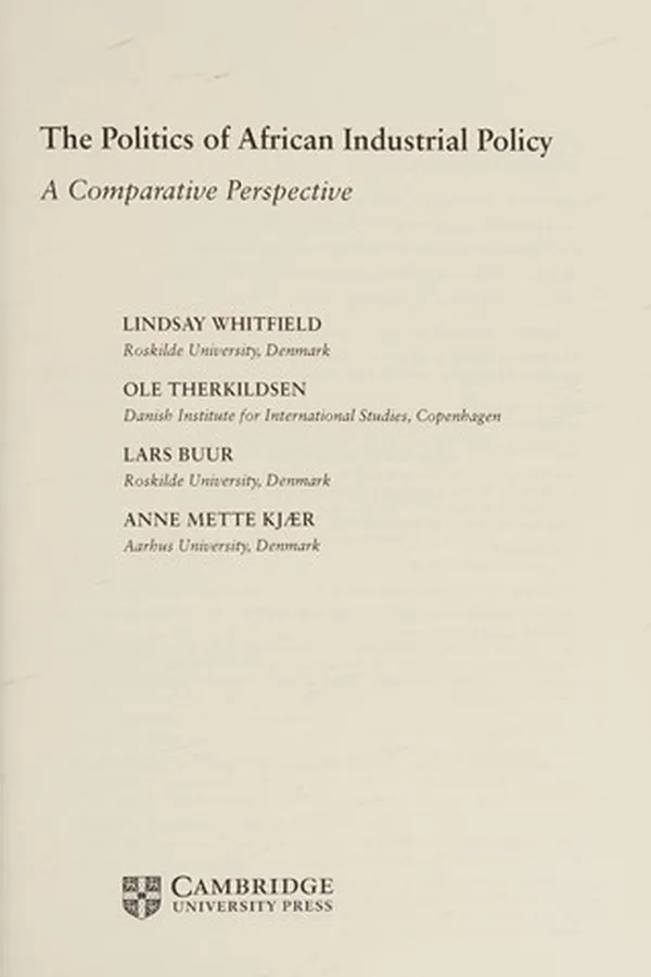 Capa de The politics of African industrial policy