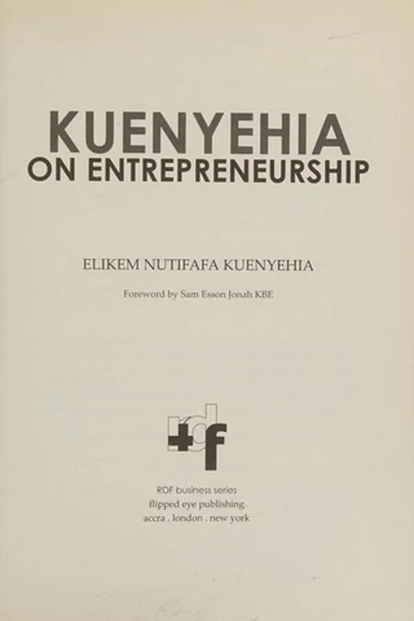 Capa de Kuenyehia on Entrepreneurship