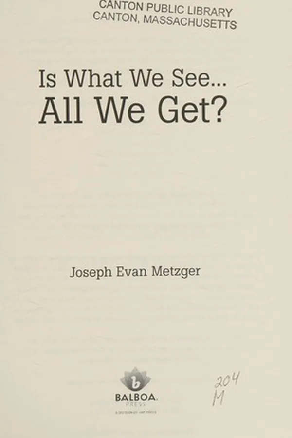 Capa de Is what we see-- all we get?