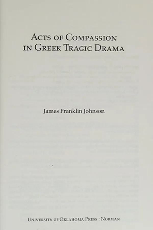 Capa de Acts of Compassion in Greek Tragic Drama