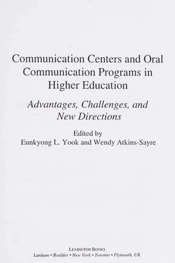 Capa de The communication centers and oral communication programs in higher education