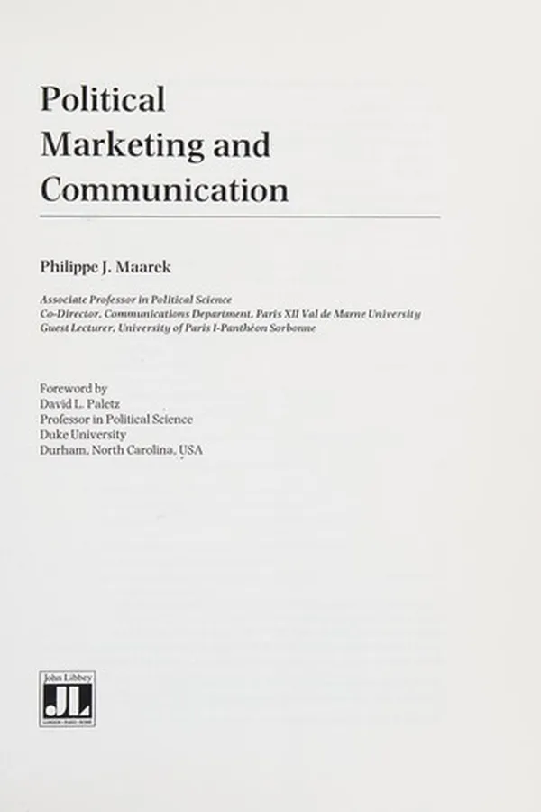 Capa de Political marketing and communication