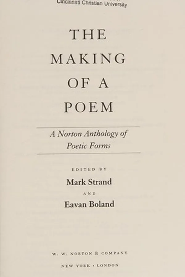 Capa de The making of a poem