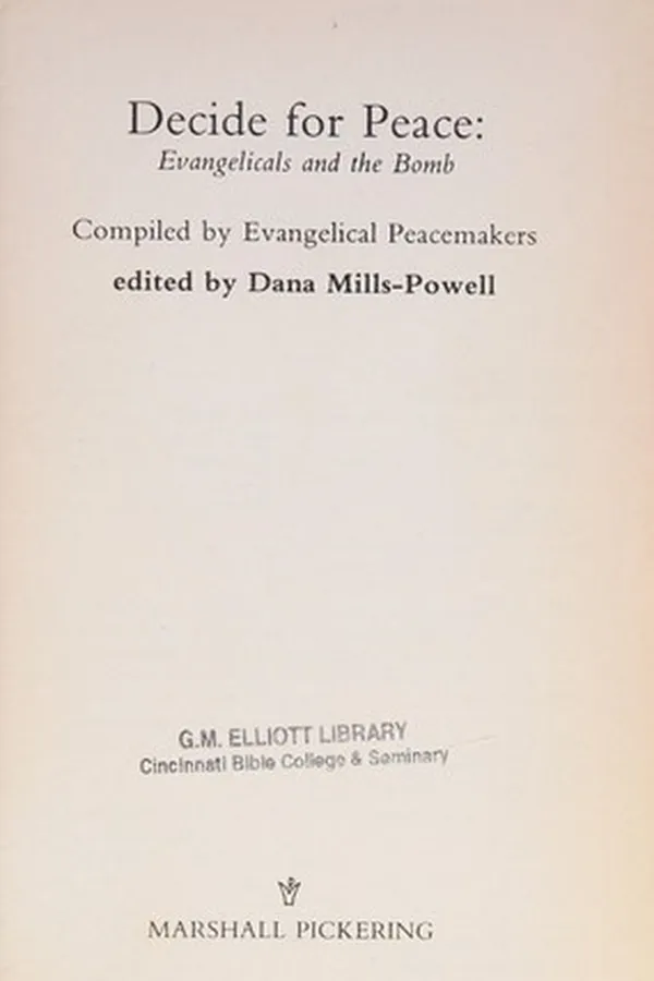 Cover of Decide for peace