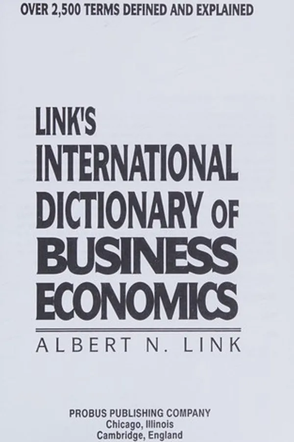 Capa de Link's international dictionary of business economics