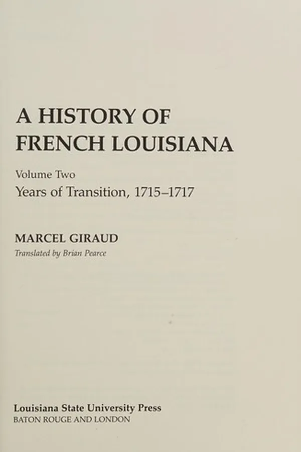 Capa de A History of French Louisiana