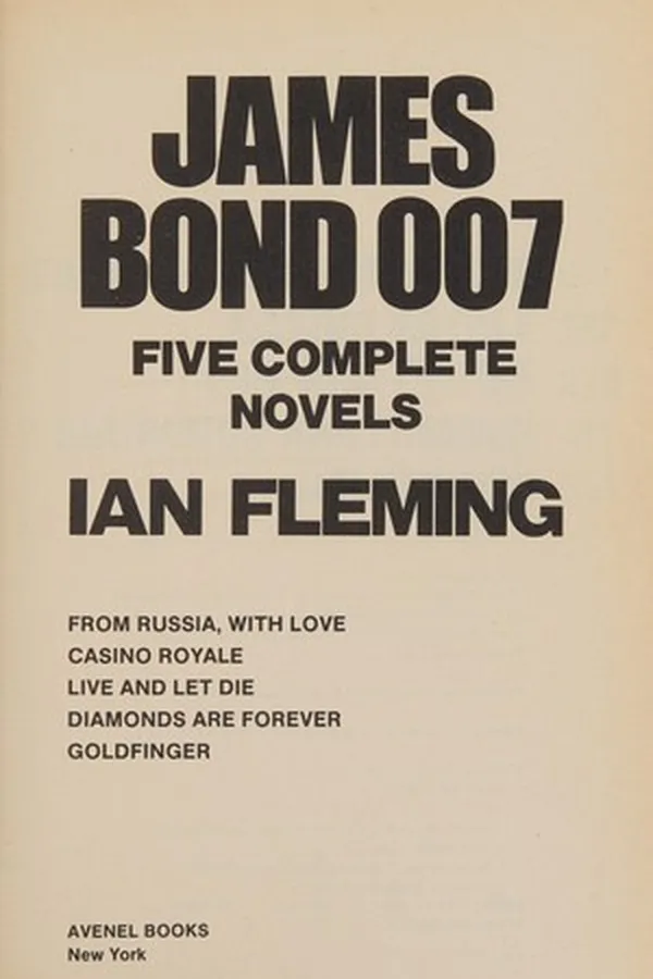 Capa de Diamonds are Forever, From Russia with Love, Goldfinger, Casino Royale, Live and Let Die