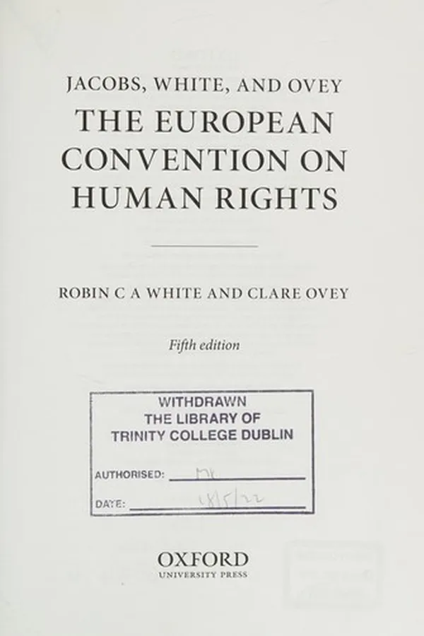 Capa de Jacobs, White & Ovey