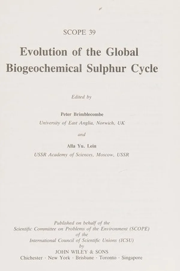 Capa de Evolution of the global biogeochemical sulphur cycle