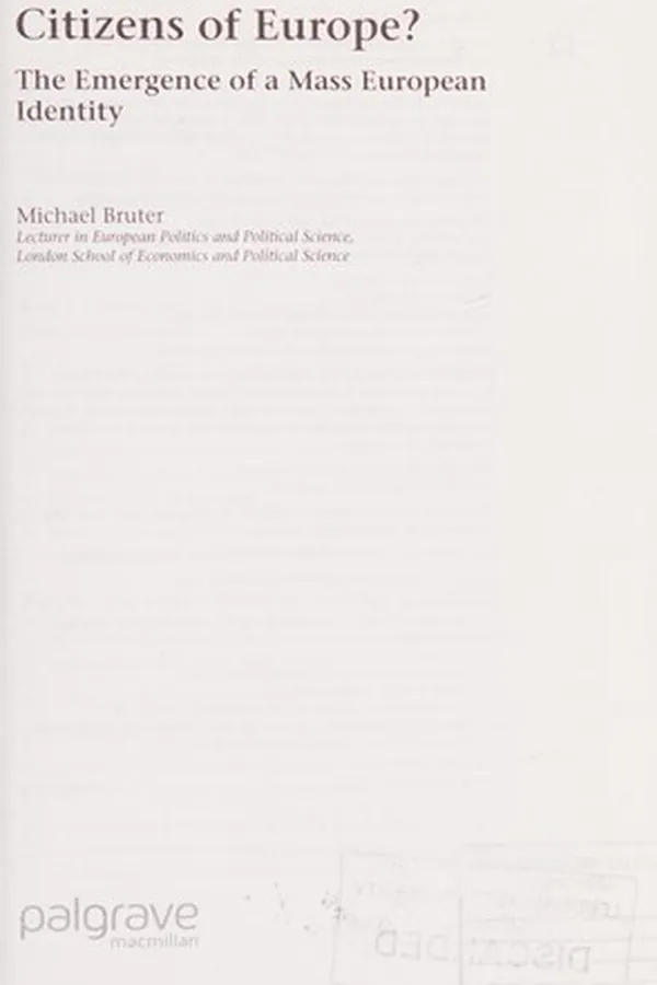 Capa de CITIZENS OF EUROPE?: THE EMERGENCE OF A MASS EUROPEAN IDENTITY