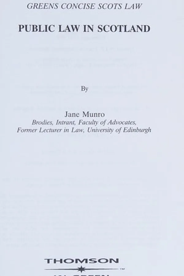 Capa de Public law in Scotland